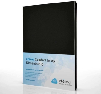 Comfort Jersey Kissenbezug Doppelpack 40x140 cm Schwarz