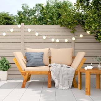 vidaXL Gartenbank mit Kissen 2-in-1 Massivholz Akazie 367581