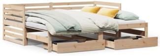 vidaXL Tagesbett mit Schubladen 90x200 cm Massivholz Kiefer 3302195