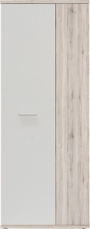 Schuhschrank >Balu< in Sandeiche Weiß - 68,9x179,1x34,8cm (BxHxT)