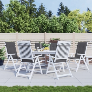 vidaXL Gartenstuhlauflagen für Hochlehner 6 Stk. Anthrazit 120x50x3 cm 314104