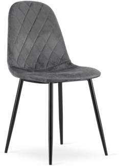Valora DAPI Dunkelgrauer Samtstuhl mit Metallbeinen x1