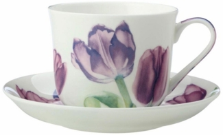 Maxwell & Williams JY0036 Tasse mit Untertasse 480ml Tulpe FLORIADE Bone China Porzellan, in Geschenkbox
