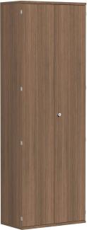 Garderobenschrank mit ausziehbarem Garderobenhalter, 80x42x230cm, Nussbaum