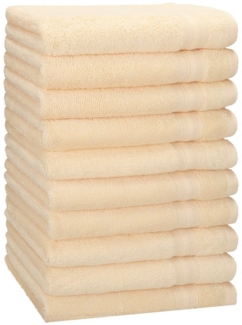Betz Gästehandtücher 10 Stück Gästehandtücher GOLD Qualität 30x50 cm Farbe beige, 100% Baumwolle (Set, 10-St)