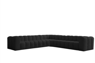 Ecksofa Designersofa SOLVIE XL in Stoff Tiffani Schwarz Seite Universal