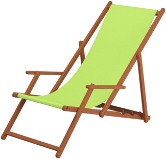 Sonnenliege Liegestuhl pistazie Gartenliege Holz Deckchair Strandstuhl Buche Gartenmöbel 10-306