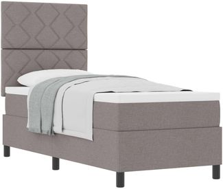 vidaXL Boxspringbett mit Matratze mit Kopfteil Taupe 80 x 200 cm Stoff 3339424