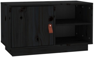 TV-Schrank Lowboard TV Schwarz 70x34x40 cm Massivholz Kiefer