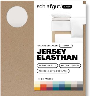 Schlafgut Spannbettlaken EASY Jersey Elasthan Topper, Jersey, Gummizug: rundum, (1 Stück), MADE IN GREEN by OEKO-TEX®