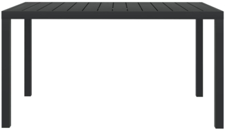 vidaXL Gartentisch Schwarz 150x90x74 cm Aluminium und WPC 42791