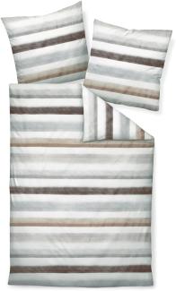 Bettwäsche MOMENTS Mako-Satin , grau, BL 155x220 cm