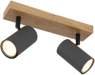 Deckenleuchte Wohnzimmer Deckenlampe Deckenstrahler Holz Optik 57911-2G