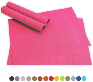 matches21 HOME & HOBBY Platzset Tischsets BORDA 4er Set Pink als Tischuntersetzer, (4-St), Abwaschbare Platzsets als Tischunterlagen für Ess-Tisch Tisch-Deko