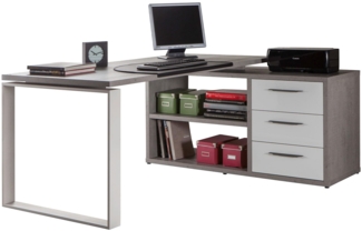 Schreibtisch-Kombination Design-Office / Disegno , Grau, Weiß , 160 x 75 x 140 cm