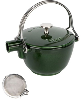 Staub Teekanne 1,15 L basilikum- grün Gusseisen, rund