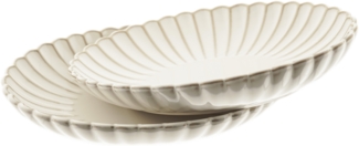 Bloomy 2er-Set Servierplatten aus hochwertigem Porzellan - 23 x 16 x 4 cm