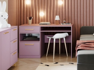 Compleo Schreibtisch mit Schublade und Tür, goldene Elemente, ALEX II, glamour design