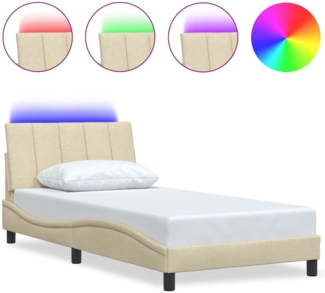 vidaXL Bettgestell ohne Matratze "Hanko" Creme 100x200 cm Stoff 3310445