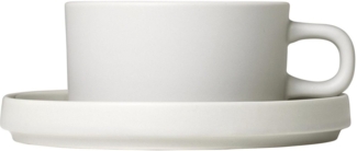 Blomus Pilar Set 2 Teetassen, Tasse, Becher, Trinkgefäß, Keramik, Moonbeam, 170 ml, 63908