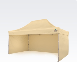 Gartenzelt 3x4,5m - mit 3 Wänden - Beige