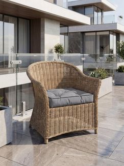 Aspero Sitzauflage 4 Stuhlkissen 50x50 cm Valletta, Gepolsterte Outdoor Auflage mit Steppung