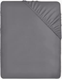 Utopia Bedding - Spannbettlaken 135x190 cm - Grau - Gebürstete Mikrofaser Spannbetttuch - 35 cm Tiefe Tasche