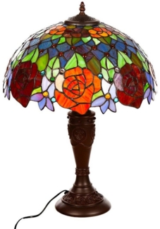 BIRENDY Stehlampe Lampe im Tiffany-Stil 16 Zoll Libelle Tiere Rose Tischlampe