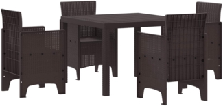 vidaXL Garten Essgruppe 5 pcs Braun Polypropylen 3378537