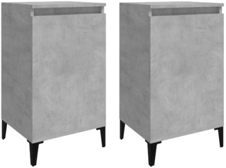 2er-Set Nachttische, Nachtschränke Betongrau 40x35x70 cm Holzwerkstoff