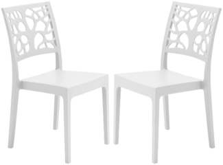 GARDENIA Teti Stühle, Polypropylen, Weiß, 2 Einheiten