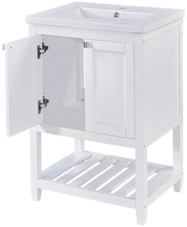 OKWISH Badmöbel-Set Badmöbel mit Keramik-Waschbecken, (Einzel Waschtisch mit Unterschrank, 61*46*90cm), mit Anti-Rutsch-Pads, wasserdicht und abriebfest