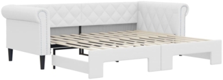 vidaXL Tagesbett Ausziehbar Weiß 90x200 cm Kunstleder 3197724