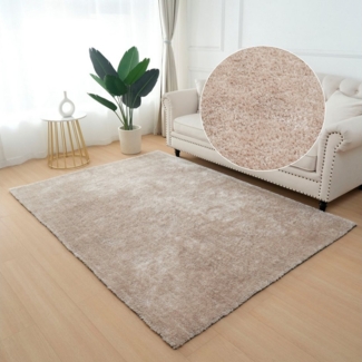 Home affaire Hochflor-Teppich Dana light, besonders weich, Mikrofaser Teppiche, rechteckig, Höhe: 25 mm, uni, leichter Glanz, Wohnzimmer, Schlafzimmer, Esszimmer