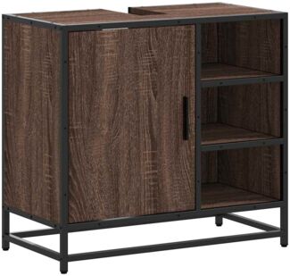 Waschbeckenunterschrank, Badschrank Braun Eichen-Optik 65x33x60 cm de7607