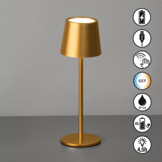 easy! BY FHL Außen-Tischleuchte Roxi, Dimmfunktion, Farbsteuerung, USB-Ladefunktion, LED fest integriert, Warmweiß, lange Leuchtdauer