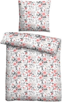 Traumhaft schlafen - Castell - Markenbettwäsche Nicki Bettwäsche 0380446 ROSEN, altrosa, 1x 155x220 cm + 1x 80x80 cm