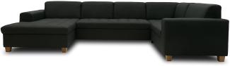 DOMO. collection Sugar Wohnlandschaft, Sofa, Couch, Polstergarnitur, Moderne U-Form, anthrazit, 162 x 333 x 199 cm