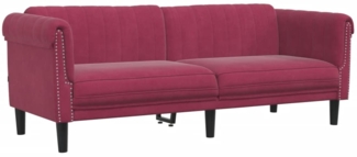 vidaXL Sofa 3-Sitzer Weinrot Samt 372589