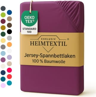 EXKLUSIV HEIMTEXTIL Marke Jersey Spannbettlaken 70 x 140 cm Lila 100% Baumwolle Öko - Tex Zertifiziert Bed-Sheet Bettlaken Spannbetttuch Topper Leinentuch