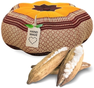 livasia Meditationskissen Zafukissen Stern groß, vegan und handgefertigt, Ø 40x20cm, Kapok