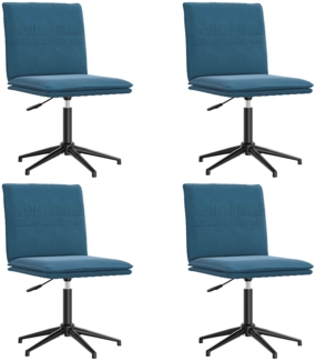 vidaXL Esszimmerstühle 4 Stk. Blau Samt 3315647