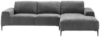 Casa Padrino Luxus Lounge Ecksofa Grau / Schwarz 285 x 164 x H. 80 cm - Wohnzimmer Sofa