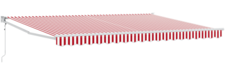 vidaXL automatische einziehbare Markise rot und weiß gestreift 450x300 cm 3330922