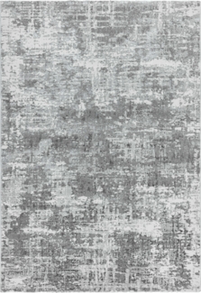 Teppich Velours Metallic-Glanz abstrakt | 160x230cm, 11mm Florhöhe, 16mm Gesamthöhe | Silbergrau | Strapazierfähig & Elegant | Wohnzimmer & Esszimmer | PARMA-Sorbolo Kollektion von Kadima Design