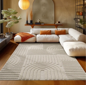 Teppium Designteppich Boho-Design, Rechteckig, Höhe: 20 mm, Teppich Wohnzimmer Boho Design 3D Optik Skandinavische Stil