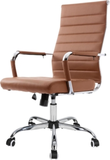 Bürostuhl Ergonomisch mit Wippfunktion bis 150 kg belastbar Braun