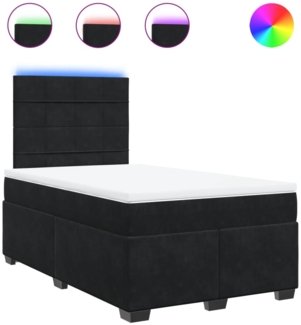 vidaXL Boxspringbett mit Matratze Schwarz 120x200 cm Samt 3293184
