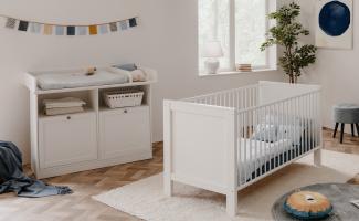 Babyzimmer Landström 181 weiß 2-teilig 70x140 cm Babybett Wickelkommode