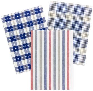Kracht Geschirrtuch Blockstreifen, (Set, 3-tlg, Set), 3er Pack Geschirrtücher (3 Stück), ca. 50 x 70 cm, Halbleinen